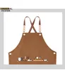 قماشية شمعية شمعية تعمل مع جوبوب الأدوات BBQ Coffee Chef Chef Kitchen Apron Cross-Back Straps Modable M-L216L