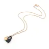Lyxdesigner smycken kvinnor halsband guldlås hänge designer halsband röd orange läder lås halsband matchande smycken255i