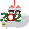 PVC Quarantena Ornamento di Natale Decorazione Albero di Natale Regalo pendente Famiglia personalizzata di ornamenti con maschera Disinfettata a mano GGA3682