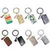 Ny plånbok Keychain Wristlet Armband Kvinnor Daisy Leaf PU Läder Tassel Kabaw Coin Bag Fashion Mens Keyring Holder Bil Nyckel Ring Ring Charm