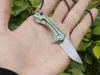 New VG10 Damascus Steel Mini Small Flipper Folding Knife EDC Necklack Chain Knives Green TC4 Titanium Alloy Handle