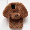 Schöne flauschige Plüsch braun Hund warme Handyhüllen für iPhone 12 11 Pro Max 6 6S 7 8 Plus X XS XR Xs Max Hüllen weiche Fundas Coque5531474