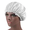 ソリッドカラーシルクサテンナイト帽子女性ヘッドカバー睡眠キャップボンネットヘアケアファッションアクセサリー17色epacket