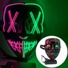 Hot Sell Halloween Face Mask 9 Colorful V-Shaped With Blood Led Decoration Horror Theme Party Designer Masks