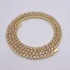 Customied 16 18 20 22 24 inch alloy micro pave 1 row 4MM hip hop necklace out men's tennis chain link jewelry necklace2718