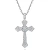 14k Gold Long Diamond Cross Pendant 925 Sterling Silver Party Wedding Pendants Necklace For Women Men Moissanite Jewelry Gift8972375