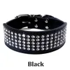 Rhinestone Кожа ошейники Bling Diamante Кристалл шипованной Собака Pet Ошейники 2inch Wide для среднего Большой Собаки Pitbull