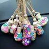 New Arrive Car Hang Decoration Polymer Clay Essence Oil Perfume Bottle Hang Rope Empty Bottle LX3156