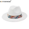 BUTTERMERE Sombrero Women Wool Vintage Trilby Felt Khaki Fedora Hat Wide Brim Elegant Lady Winter Autumn Jazz Caps Chapeau298W