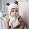 ベビーガールズボーイズスーパーラブリーディア幼児幼児冬の暖かい帽子とスカーフセット厚いフリースニットキャップクリスマスプレゼント