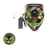 Halloween Horror Mask Led świecące maski Oczyszczanie masek Kostium tuszu do rzęs wyborczy DJ Party Light Up Maski Glow w ciemnych 10 kolorach W00235305372