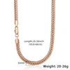 Łańcuchy 6mm Snake Link Naszyjnik Łańcuch Hammered Curb Cuban Rose Gold Srebrny Kolor Dla Kobiet Mężczyźni Fanshion Biżuteria Prezent GN1111