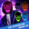 10 colores LED Encima de alambre resplandeciente Máscara de la fiesta de Halloween Máscara de esqueleto para la decoración de Halloween Temas de horror Diseñador de la fiesta Máscaras de la cara