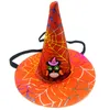Puppy Hat Ornament Black Orange Flower Pumpkin Witch Dog Cat Party Decorative Hat 10*12cm Pets Halloween Headwear