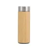 Бизнес подарок температура дисплей бамбука термос бутылка изолированные колбы двойной стены вакуумные термос бутылки эко кофе кружка