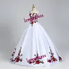 Vintage Floral Lace Mexikansk Quinceanera Klänningar Tema Strapless Lace-up Charro Sweet 16 Dress Prom Ball Gowns Klänningar för formella kvinnor