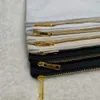 Multi-Colors Plain Cotton Canvas Storage Bag Blank Hem Organisation Väska med guld dragkedja för DIY skärmutskrift