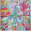 Schals Huajun 2 Store || Reichhaltige Farben und auffällige "AnimaPolis" 90 Seide quadratische Schal Twill Tintenstrahl Hand gehalten1