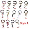 Leather Keyring Bracelet With Tassel Contactless Door Opener Men Womens O Key Ring Custom Wristlet Bracelet Circle Bangle Keychain