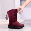 Winter Boots Women Winter Shoes Mid-Calf Waterproof Snow Boots Wedges Warm Fur Female Boots Shoes Woman Footwear Chaussures 200916