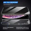 Magnetisk adsorptionschockproakt metall stötfångare fodral Anti Spy Privacy Tempered Glass Screen Protector för iPhone 11 Pro Max iPhone X X4209322