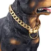 Metaal roestvrijstalen goud link ketting hond choker kraag stalen ketting hoogte aangepaste show kraag huisdier honden verstelbare veiligheid 2849143