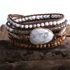 MD Mode Boho Perlen Armband Handgemachte gemischte natürliche Steine ​​Kristall Stein Charme 5 Stränge Wrap Armbänder Geschenk Dropshipping