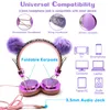 Fone de ouvido com fio de crianças fofas com microfones meninas de 3,5 mm Música estéreo para earphone para computador celular fone de jogo do jogo infantil