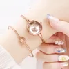 Top Mujeres Relojes Rhinestone Relojes de cuarzo Mini Banda Steel Gift Wristwatch Relogio Feminino