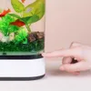 Xiaomi Mijia Geometri Mini Tembel Balık Tankı USB Şarj Kendi Kendini Temizleyen Akvaryum ile 7 Renkler LED Işık Ev Ofis Akvaryum