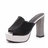 FeiYiTu Sexy Lady Open Toe Pumps Women Platform High Heel Slippers Fashion Woman Casual Slides White Black O8TM#