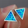 Stallone minimalista femmina blu orecchini opali opali semplici colori geometrici freschi piccoli matrimoni per donne1