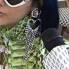 Dangle kroonluchter 2021 mode luxe stralende strass lange kwast oorbellen voor vrouwen hart oorbel accessoires avond sieraden cadeau