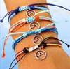 Bracelets tissés à cordes de cire Bracelet d'amitié tissé multicouche Charme de vague Bracelet tressé réglable pour femmes filles en gros DHL gratuit