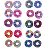 Zip Scrunchies Color Gradient Scrunchy Elastic Hair Ties Rope Women Girls Fashion Hairbands Ponytail Holder Hair Accesseries D91507