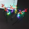 LED Flashing Hair Band Christmas Elk horns Antlers Light Up Headband Halloween Party Favor Cosplay Light-emitting Xmas Deer Hair Clip D91703