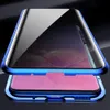 Anti Peeping Privacy Magneet Absorptie Telefoon Case Dubbele Side Cover Metal Bumper Gehard Glass Film voor Samsung Galaxy A20 A30 A50 A70 A40