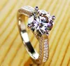Test positivo 2ct 8mm de moissanite Diamond anello brillante 925 fidanzamento ad anello in argento sterling per donne2697501