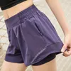 Hotty hot yoga shorts 4 inseam solto ajuste correndo esportes lu curto de secagem rápida tecido shorts de fitness respirável roupas de ginástica calças femininas 022