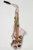 Nytt för flicka Eb Tune altsaxofonyta Rosa guldpläterad E platt altsaxmusikinstrument med fodral