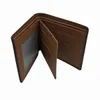 全茶色の格子縞のメンズウォレットファッションメンズ財布キャンバス複数の短い小さなバイフォールドウォレットカードホルダーボックスとダストバッグ8261m