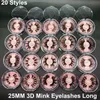 25 mm wimpers nertsen 3D valse wimpers dramatische lange dikke kruiswimpers 100% echte mink nep wimper handgemaakt 20 stijlen oog make -up maquiaGem