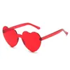 Sonnenbrille Liebe Herzform Farbverlauf Frauen Randloser Rahmen Transparente Farblinse Bunte Sonnenbrille Weiblich Rot Rosa Gelb