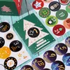 24X / Set Frohe Weihnachten Adventskalender Nummer-Papier-Aufkleber Plätzchen-Süßigkeit-Dichtungs-Aufkleber Weihnachtsdekoration DIY Labels Verpackung