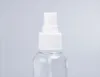 PET إفراغ الأبيض واضح المحمولة زجاجة رذاذ 100ML البلاستيك إعادة الملء الحاويات مع الجميلة الضباب البخاخ وكاب الغبار لتنظيف HHA1244