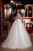 2021 Long Sleeves Wedding Dresses Princess V Neck Off the Shoulder Dotted Lace Applique Sequins Corset Back Wedding Gown vestido de novia