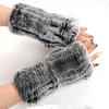 Pobierze prawdziwe futrzane rękawiczki Kobiety zima bez palców ciepła szara rękawiczka 2020 Nowa miękka kobieta oryginalna futra damskie podgrzewacze 9994681