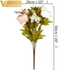 Bouquet de fleurs artificielles en soie, 13 têtes, fleur européenne d'automne, pivoine vive, fausse feuille, décoration de fête de mariage à domicile, 7484963