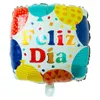 18 İnç İspanyol FELIZ Cumpleaños Balonlar Şişme doğum günü partisi Balon Kalp Star Meydanı Süsleri Helyum Folyo Balon Bebek Doğum