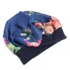 Slapende motorkap ge￯miteerde zijden stof zachte vrouwen tulband hoed salon mode thuis voorhoofd gekruiste bloemen bedrukte haarverzorging1